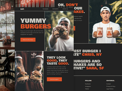 Eat. homepage black burger burgers design hero homepage red restaurant ui userinterface ux