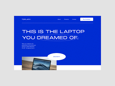 Toplap Homepage blue ecommerce hero homepage minimal shop ui uiux website white