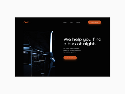 Owl - Find a bus at night | Hero black bus dark hero minimal night red