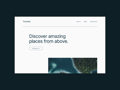 Traveller - Hero Page blue design hero landscape minimal travel ui uiux ux uxui webdesign