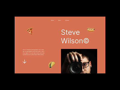 Steve Wilson Portfolio Hero (Concept) design gravity hero minimal red ui uiux userinterface ux uxui webdesign