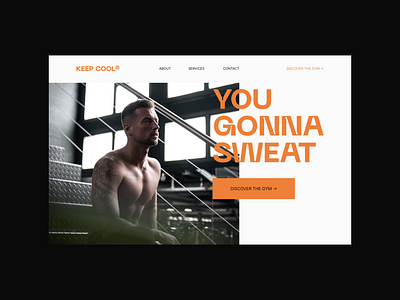 Keep Cool - Gym Website Hero design gym hero minimal orange ui uiux userinterface ux uxui webdesign