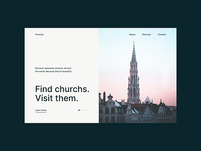 Churchy - Discover Amazing Churchs design hero minimal ui uiux userinterface ux uxui webdesign