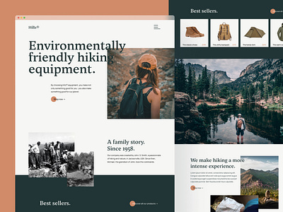 Hiking equipment brand homepage