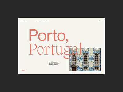 Places I want to travel to this year - 003 design porto portugal ui userinterface webdesign