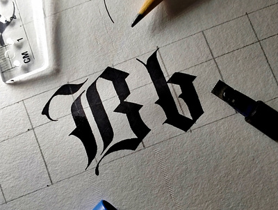 Customized Textualis Quadrata letter "B" branding calligraphy calligraphy and lettering artist calligraphy artist calligraphy font calligraphy logo handwrittenfont illustration logo tattoo design typography ui