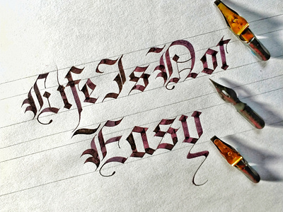 LIFE IS NOT EASY 3d animation branding calligraphy calligraphy and lettering artist calligraphy artist calligraphy font design graphic design handwrittenfont illustration logo motion graphics typography ui