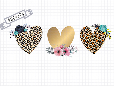 Leopard heart sublimation design digital print illustration jpg file sublimation design