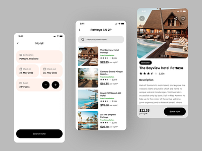 Hotel Booking App booking app clean ui holiday hotel material 3 mobile app resort travel
