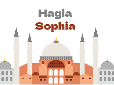 Hagia Sophia design flat illustration istanbul minimal simple turkey