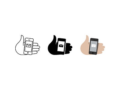 Hand w/ device hand iconography icons iphone pictograms symbol