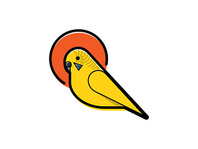 Parakeet Illo bird bold deco illustration parakeet print registration