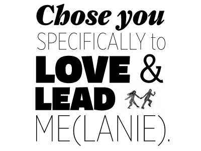 For Melanie black and white melanie typography wife