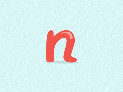 lowercase "n" bright color n typography