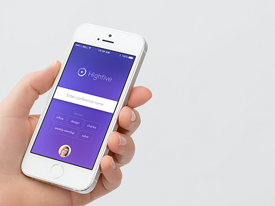Highfive iOS App app avatar button design field gradient hand highfive interface ios logo purple