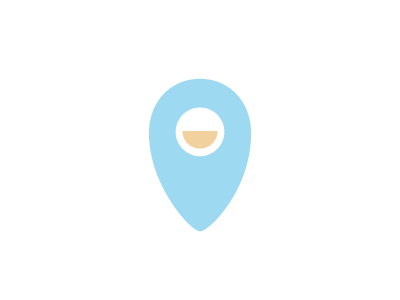 Location = Happiness blue brand happy location logo mark simple