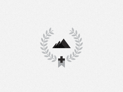 Swiss Style branch cross logo mark monochromatic mountain simple swiss