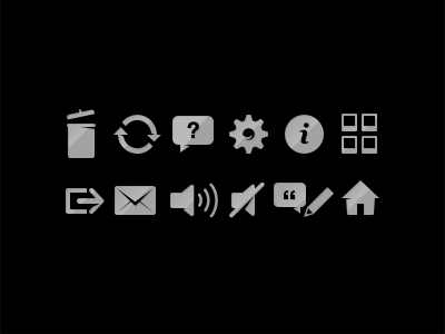 Android Glyphs contexual icons glyphs greyscale iconography icons pictograms simplistic swiss