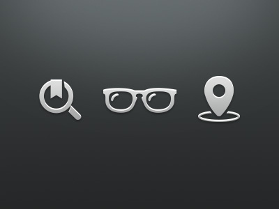 Icon Styling bookmark glasses gradient iconography icons interface map pictogram pin save search