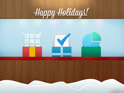 Holiday Email chart check email holiday icons illustration wood