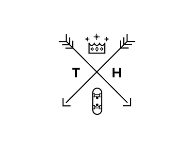 Taylor Hoff Identity arrow brand crown identity logo monochrome skateboard