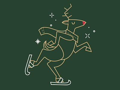 Ice Skater Reindeer