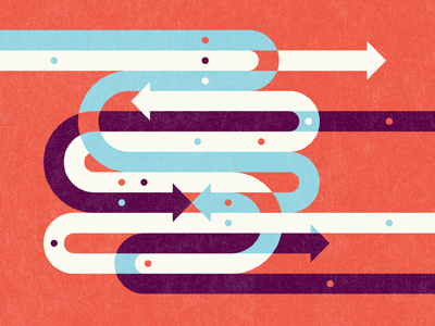 Transit Management abstract arrow editorial illustration overprint packaging