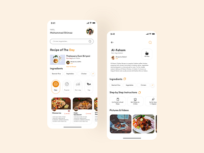 Recipe App Concept Design app design flat minimal typography ui ux