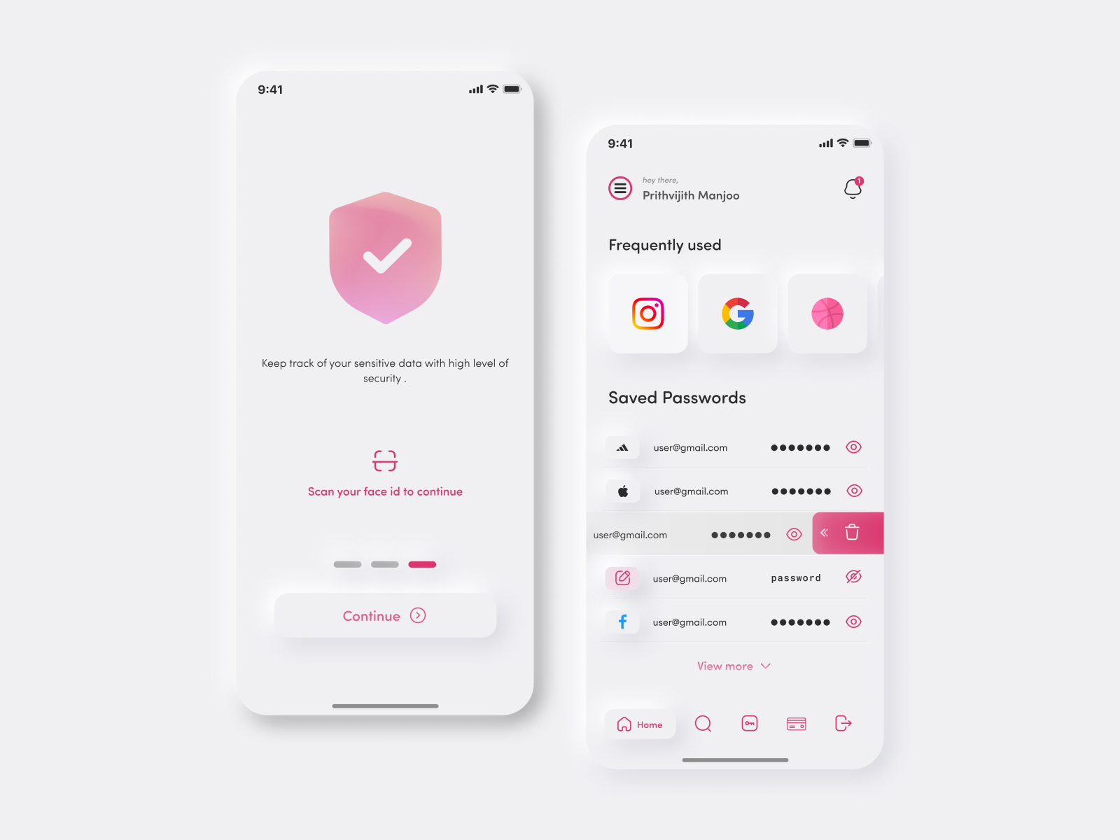 Password Manager Ui By Mohammed Ajzal On Dribbble