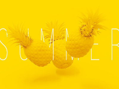 Pineapples 3d design graphics illustration