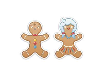 Gingerbread family 2d 2d art adobe illustrator illustration sticker vector