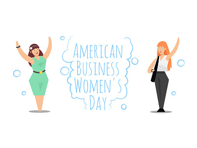 Greeting ecard for American Business Women’s Day. greeting card illustration vector