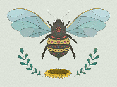 Bee Illustration bee bee drawing bee illustration bumblebee illustration digital draw digital illustration illustration queen bee