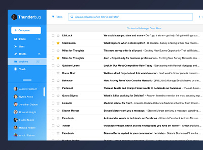 Thunderbug Email application dashboard email email design thunderbug