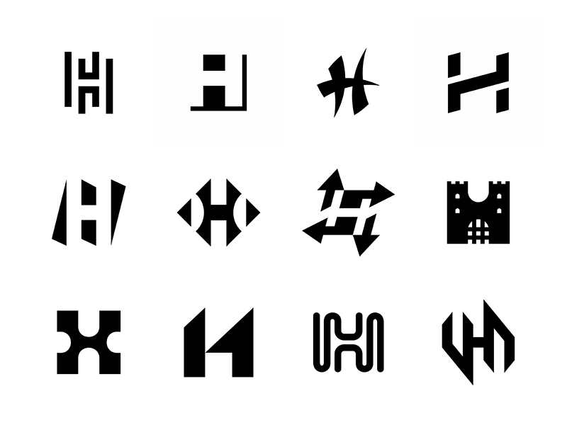 h logos design