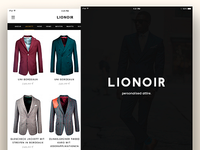 Lionoir - Fashion Online Store app ecommerce fashion ios ipad market shop store style ui ux