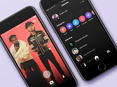 Snapchat at next level app camera histories instagram ios iphone mockup slidebar snap snapchat social