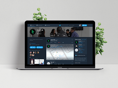 Twitter — Dark Mode for Web avenir concept dark design mode night profile redesign twitter ui version web