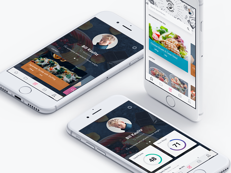 Modern Profile for Healthy App white ios modern profile interface design health ux ui