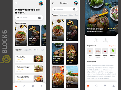 Cooking and recipes app Full UiUx app cooking food meals order orders restaurant