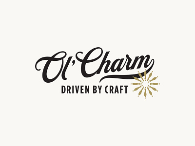 Ol' Charm Logo beer brand brand identity branding branding design craft beer identity logo logo design mobile bar script tap truck taps vintage wheel