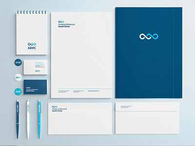 Anxiety & Behavioral Health Center Stationery Suite a ambigram b brand branding branding design business card design healthcare healthcare logo identity letterhead design logo logo design mental health stationery stationery design wave