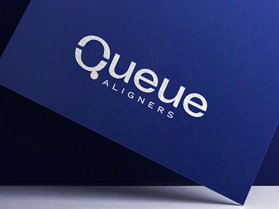 Queue Aligners Logo aligners blue blue and white brand branding design identity logo logo design logo designer orthodontics orthodontist q white