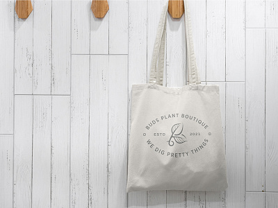 Buds Tote Bag bag brand branding branding and identity bud buds design identity logo logo design plants plantshop seal tote bag