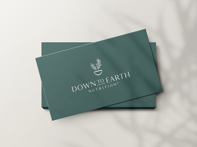 Down to Earth Nutrition Business Cards brand brand identity branding business card business card design business cards collateral design design identity illustration logo logo design nutrition nutrition practice rosemary visual identity