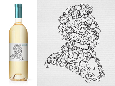 Catoctin Breeze Vineyard Composer Series – Riesling bottle composer illustration label packaging schurbert serenade wine wine label