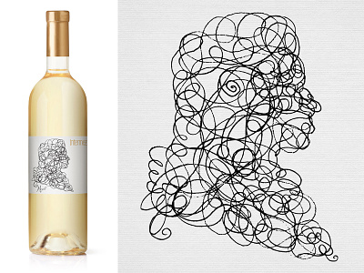 Catoctin Breeze Vineyard Composer Series – Vidal Blanc bottle composer illustration intermezzo label mozart packaging wine wine label