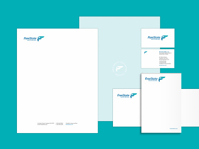 Free State Health & Wellness Stationery Suite brand branding business card design envelope health health and wellness healthcare letterhead mental health notepad print stationery stationery design stationery suite stationery system