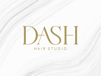 Dash Hair Studio Primary Logo beauty beauty salon brand branding design gold hair hair salon hair studio identity logo logo design logodesign salon san serif serif wordmark