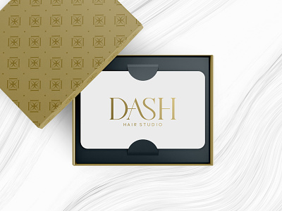Dash Hair Studio Gift Cards beauty beauty salon brand brand pattern branding design gift card gift card design gift cards gold gold foil hair salon hair studio identity logo logo design pattern salon